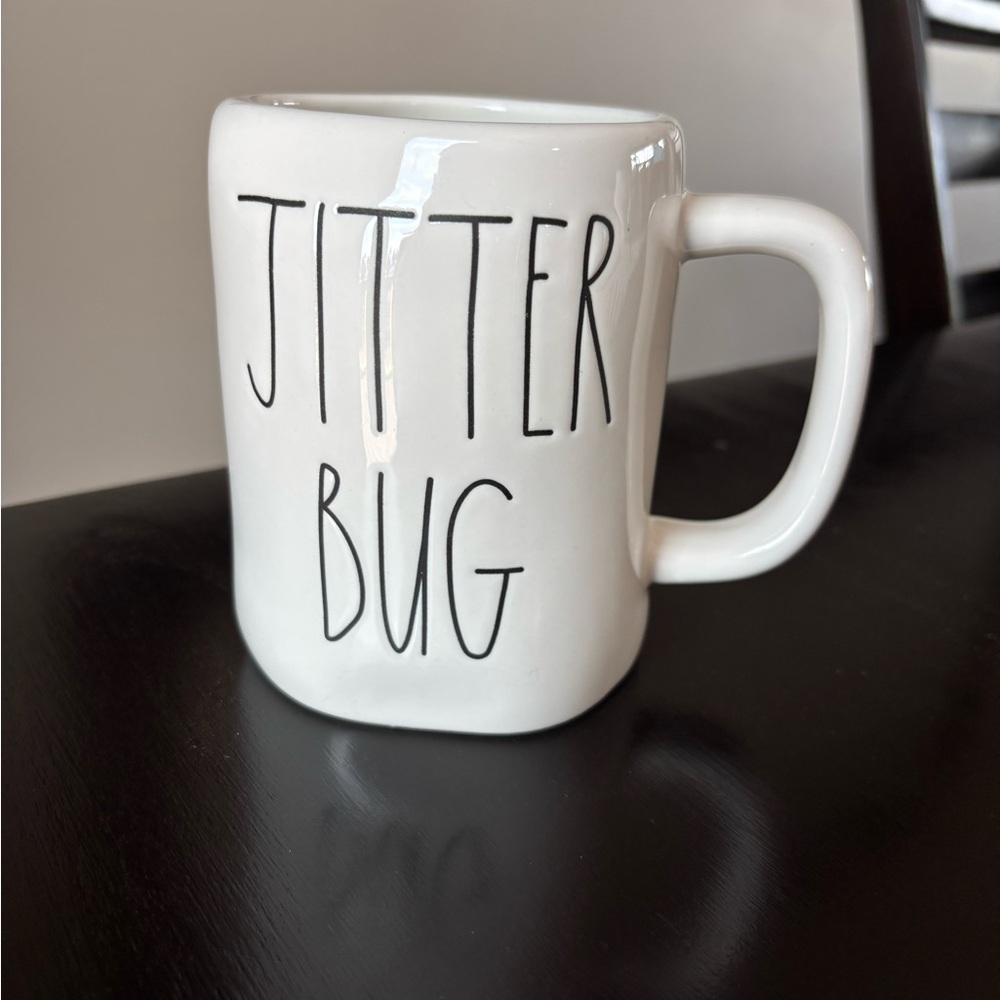Rae Dunn White Ceramic Jitter Bug Mug